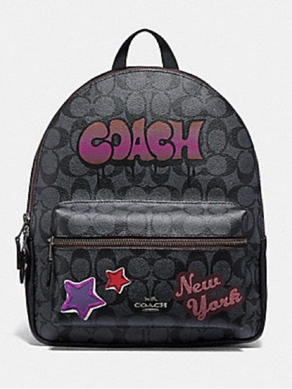 Coach Charlie Graffiti Backpack in Signature Canvas